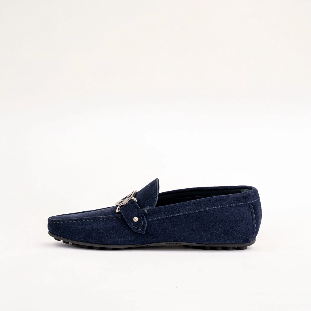 9154 Roberto Cavalli Loafers / Blue Patent Leather Platform Loafers