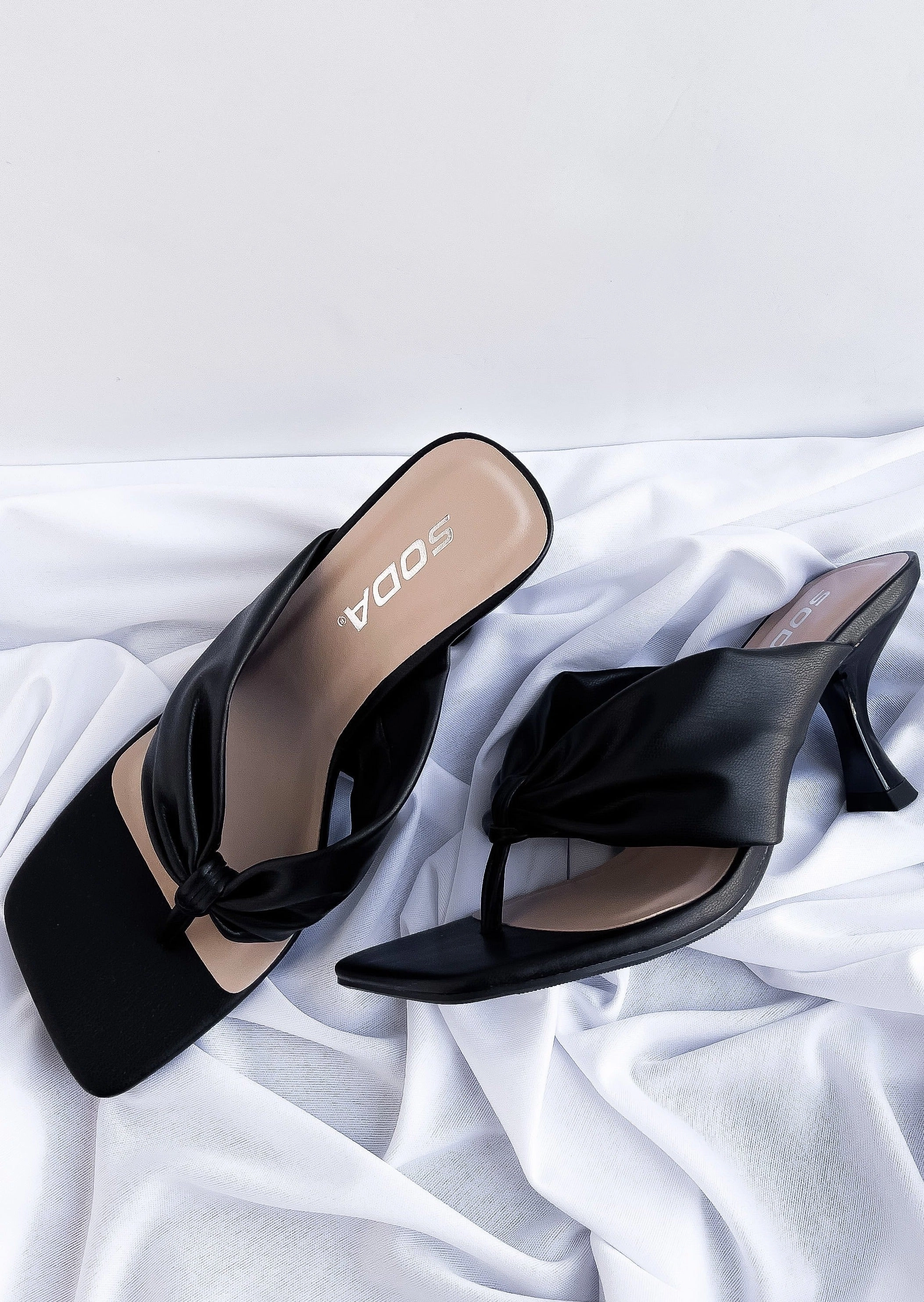 Flip Flops That Support Your "Step It Up" Heeled Flip Flops - Black