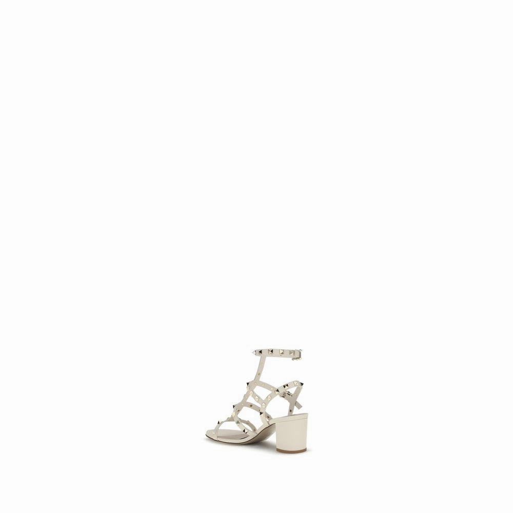 Valentino Garavani Cream Calf Leather Bos Taurus Sandals Clarks Sandals Clearance