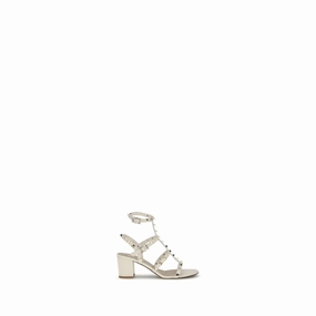 Sparkly Flat Sandals Valentino Garavani Cream Calf Leather Bos Taurus Sandals