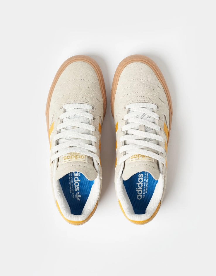 adidas Busenitz Vulc II Skate Shoes - Crystal White/Preloved Yellow/Gold Metallic Deals On Adidas Shoes