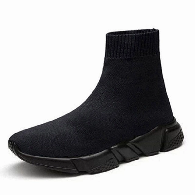 Women Men Knit Upper Breathable Sport Shoes High Arched Running Shoes