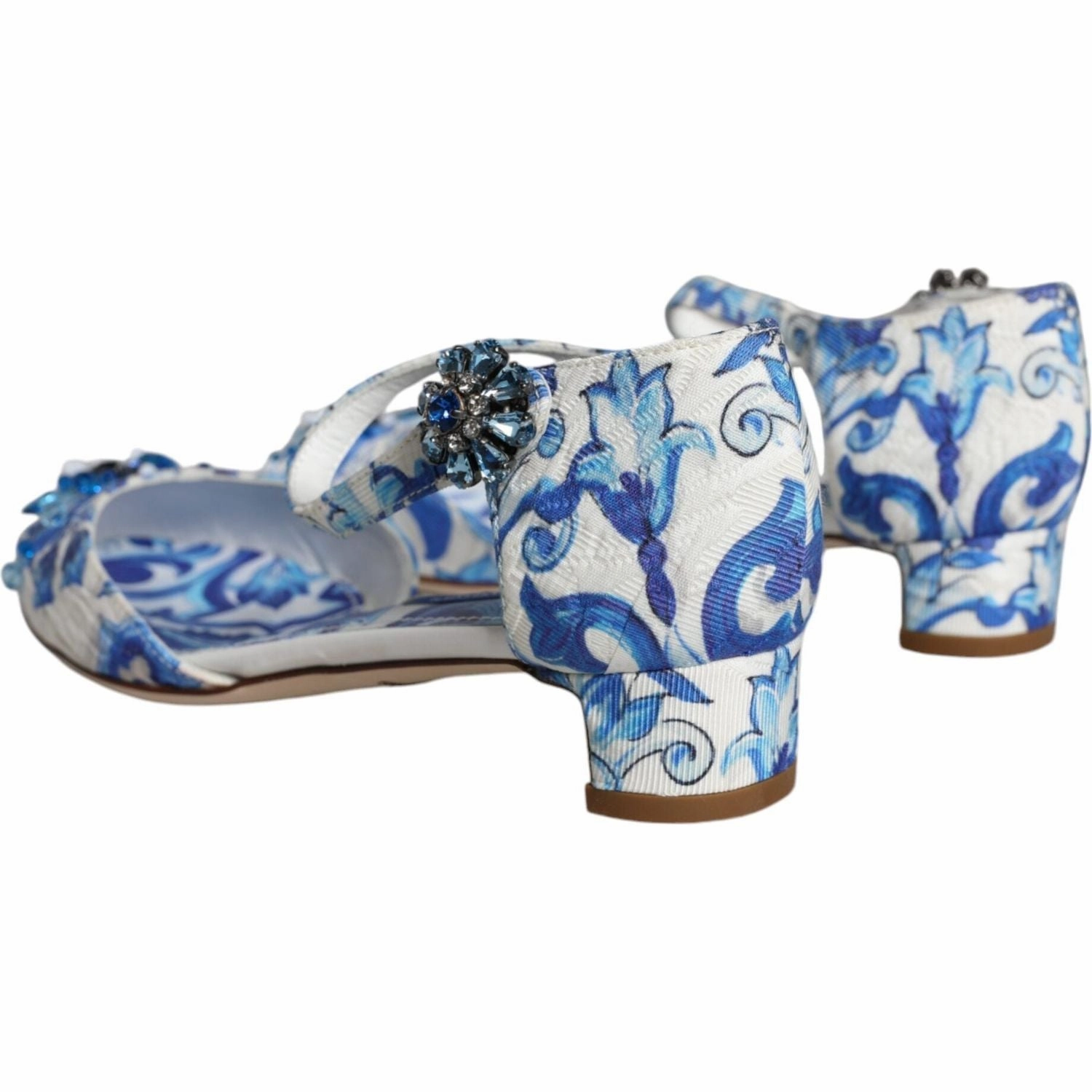 Dolce & Gabbana White Blue Majolica Print Ankle Strap Sandals Shoes Compare Sandals Resorts