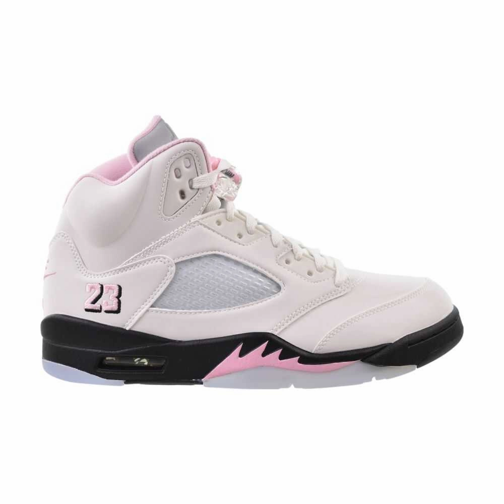 Air Jordan 5 Retro OG Men's Shoes White/Medium Soft Pink/Black hq7978-102 Casual Office Shoes