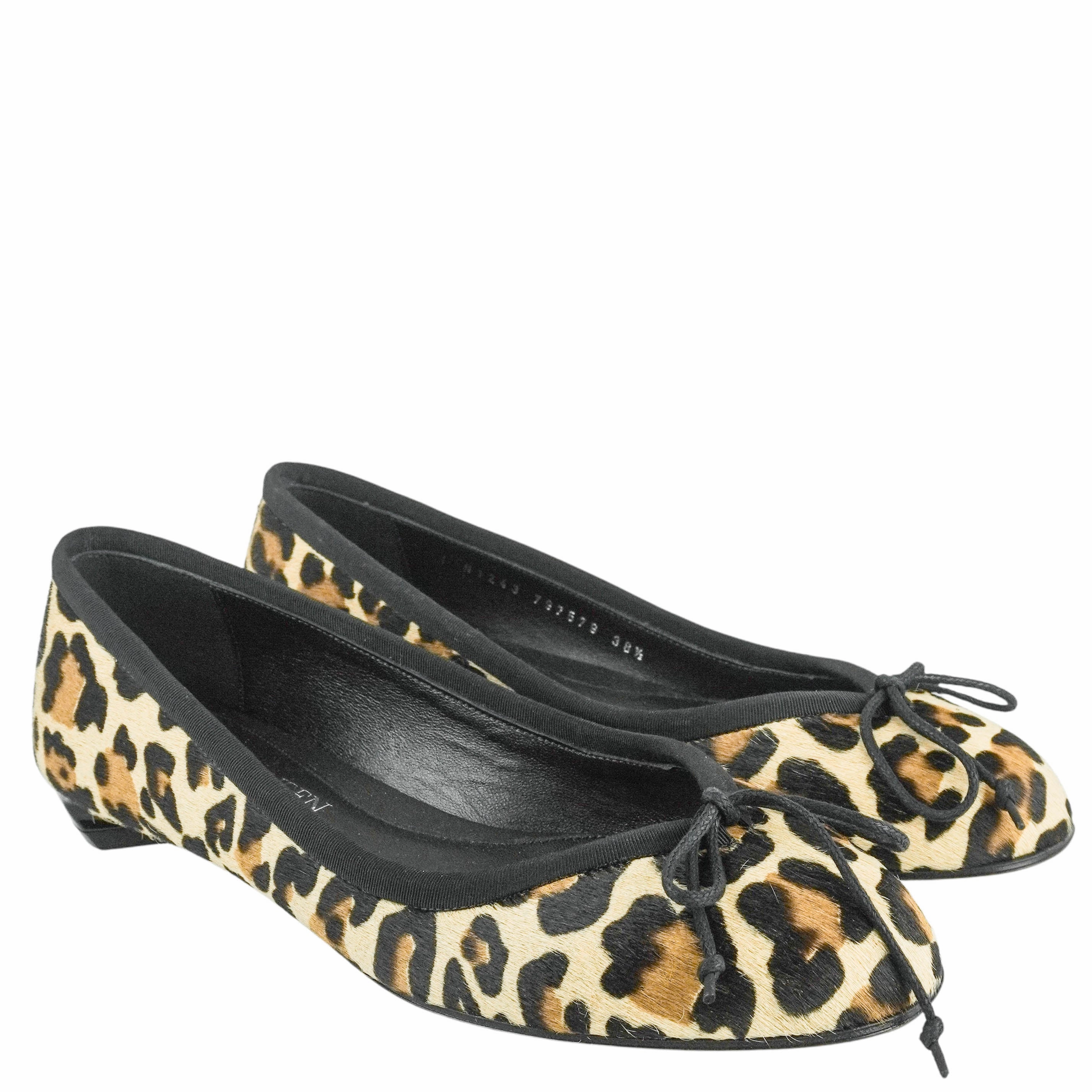 Alexander Mcqueen Hide Ballerina Flats in Leopard Print Mule Shoes Flat Ladies
