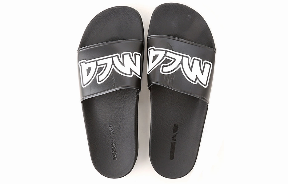 Alexander McQueen Logo Sandals Black/White 547040-R2587-1006 # Donald Pliner Sandals