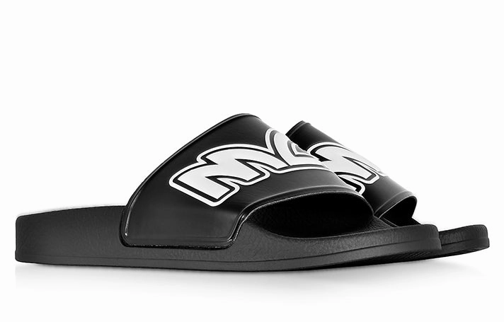Euro Soft Sandals Alexander McQueen Logo Sandals Black/White 547040-R2587-1006 #