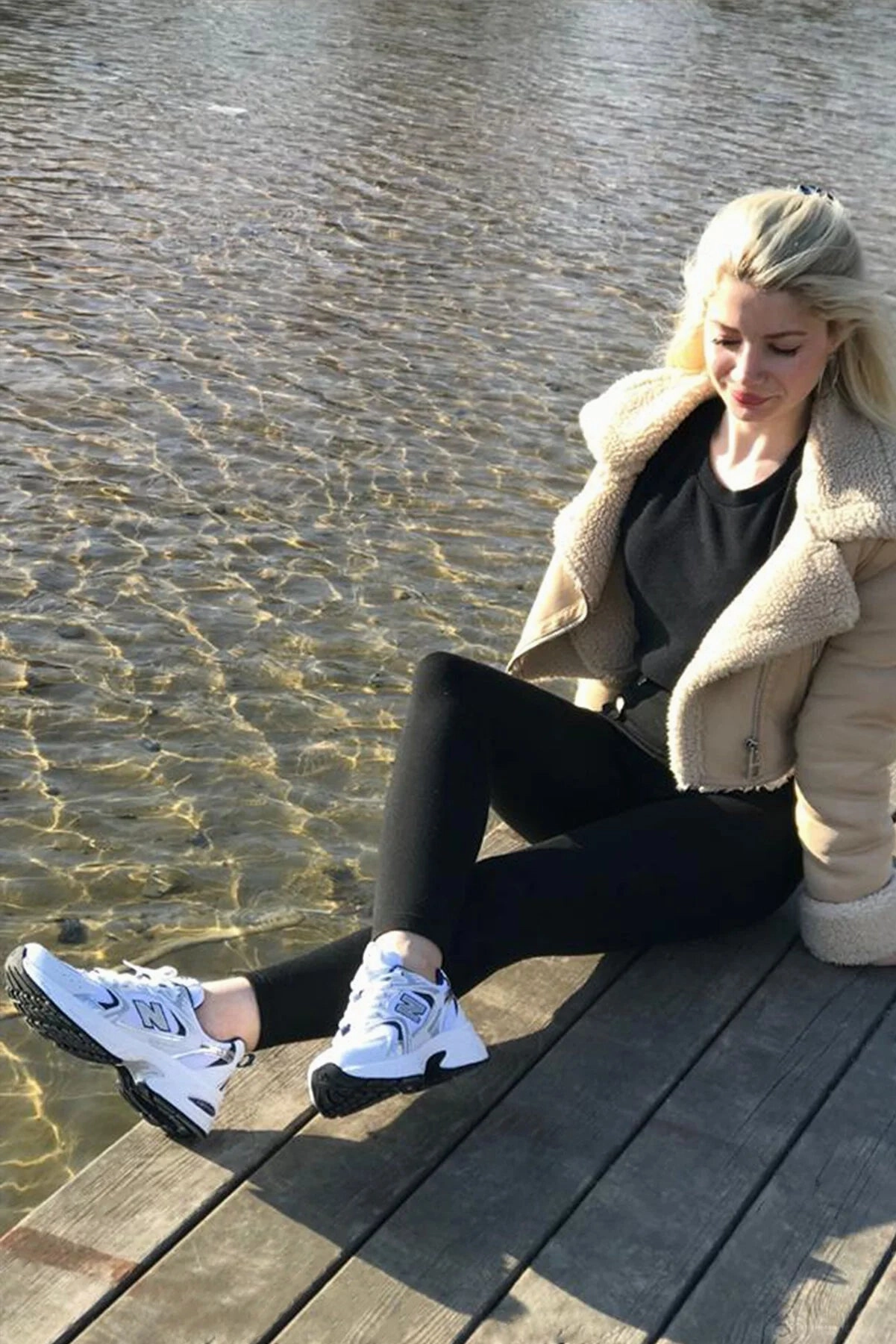 Aleynashoes Women's White Navy Blue Sports Shoes Skateboarder Sneakers