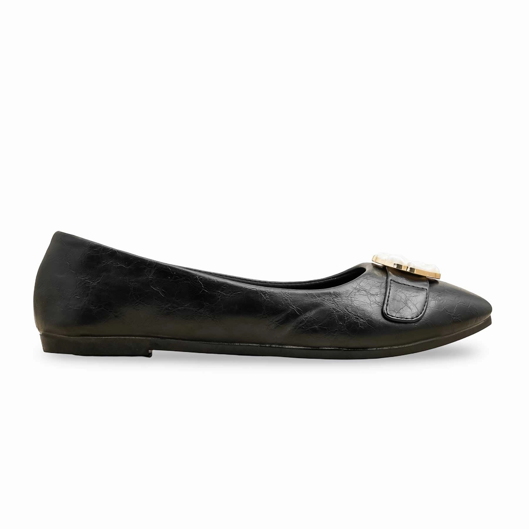 Flat D'orsay Shoes Black Pumps For Ladies WN1359