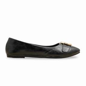Black Pumps For Ladies WN1359 Flat Sole Training Shoes