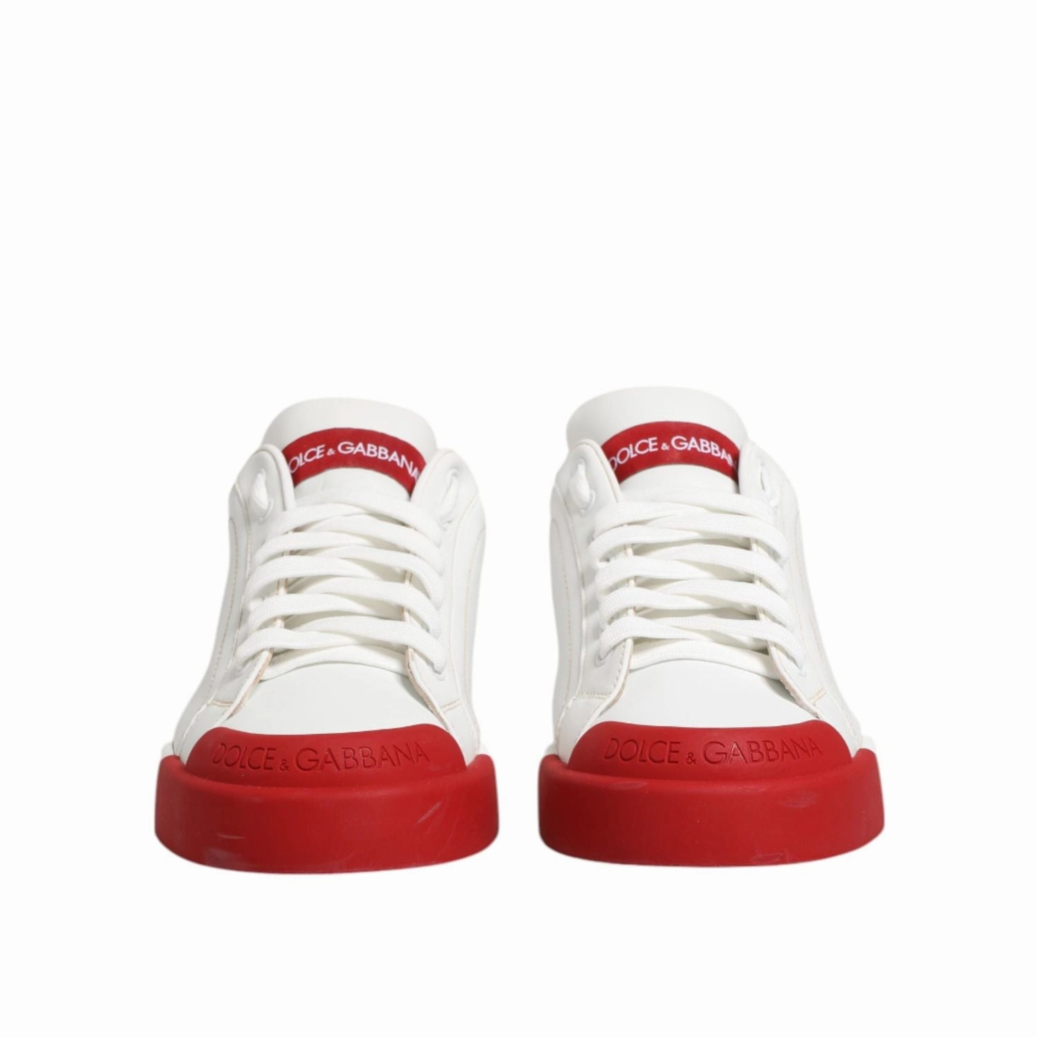Sneakers Dress Outfit Dolce & Gabbana White Red Leather Lace Up Sneakers Shoes