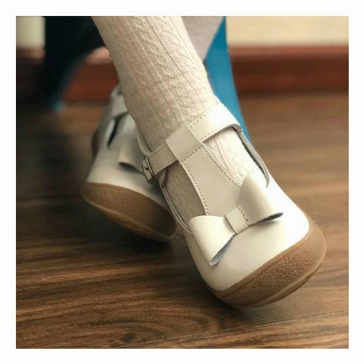 Casual Shoes India Emma Classic White Bow T-Strap Mary Jane