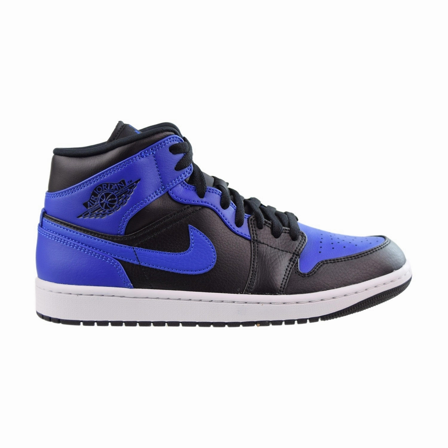 Country Casuals Discount Shoes Asheville Nc Jordan 1 Mid Leather Men's Shoes Black-Hyper Royal-White