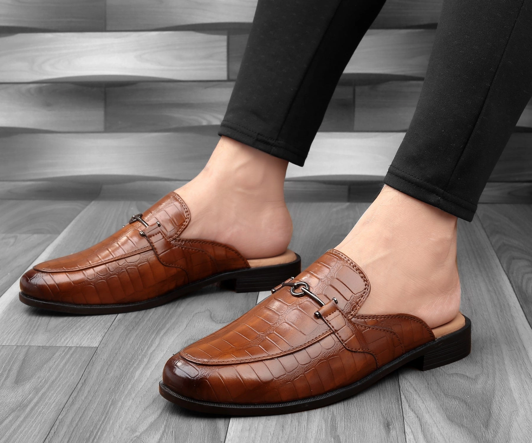 Loafers Interview Bacca Bucci Men's NOVA Mules Clogs Open back Loafers with Comfortable Memory Insoles