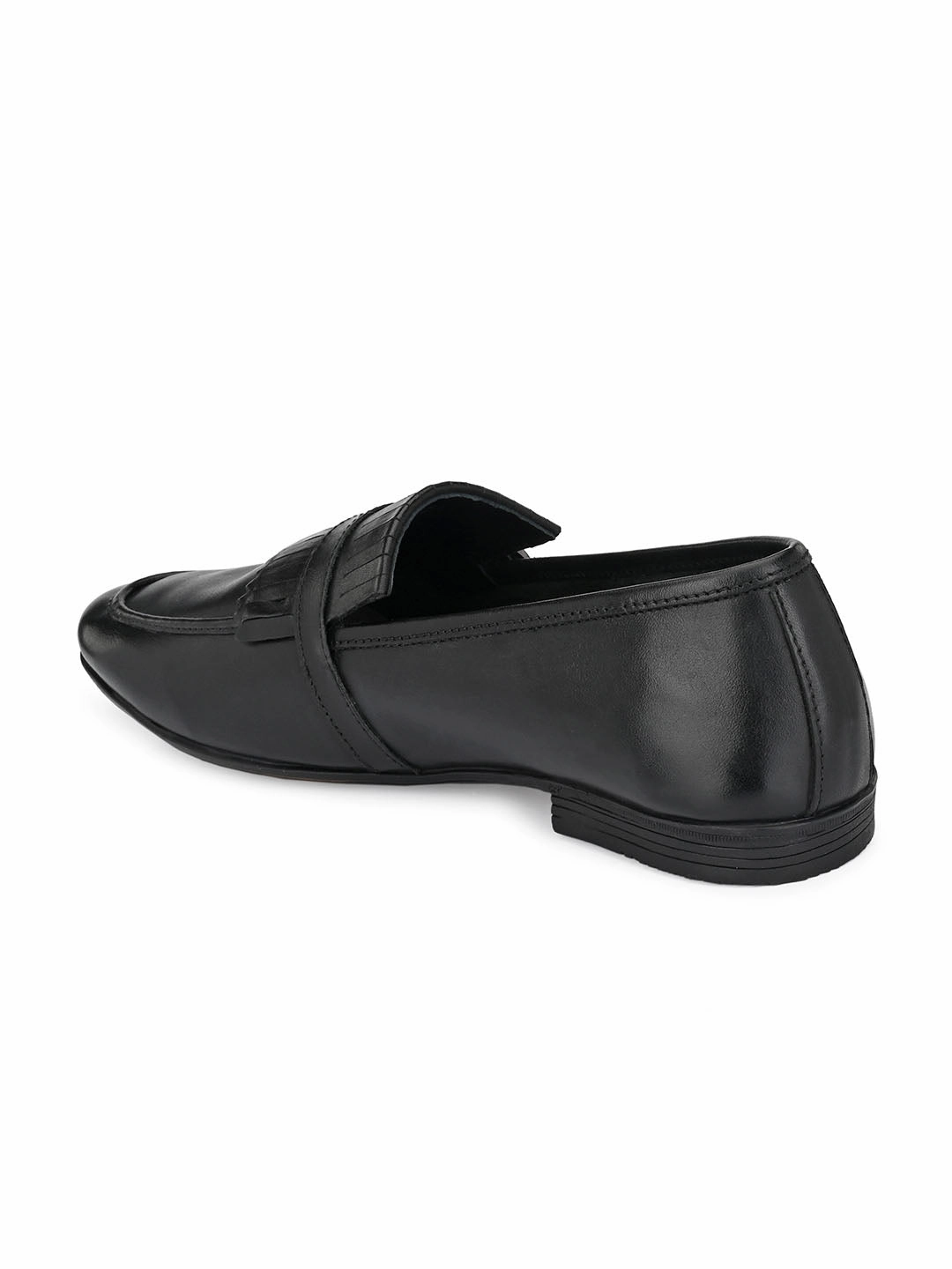 Troy Kilt Black Loafers Leather Casual Loafers