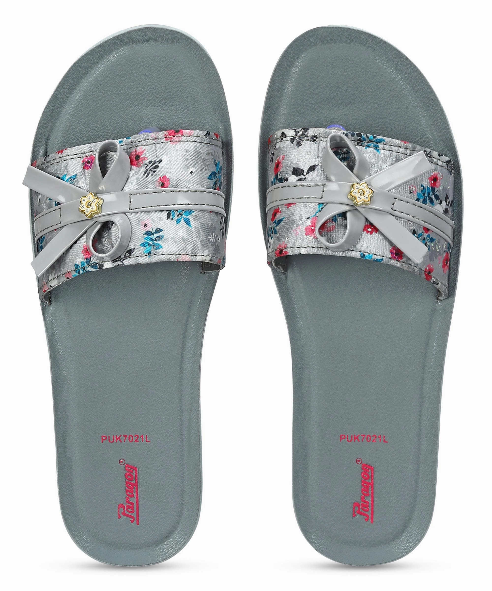 Paragon Women's Grey Sliders with Cushioned Sole for Everyday Use Changeable Flip Flops