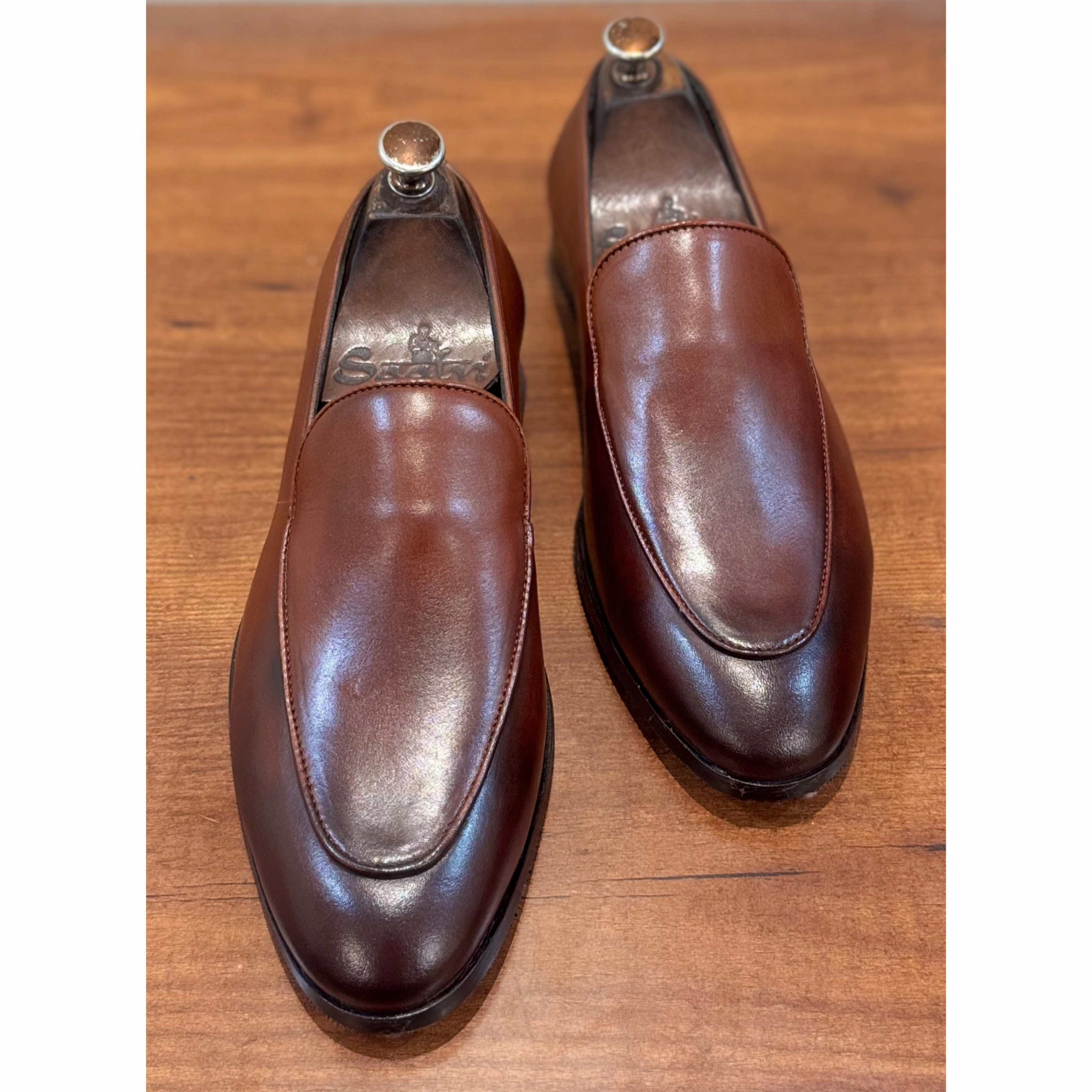 Comfortable Chunky Loafers Brown Loafers Hand Finished