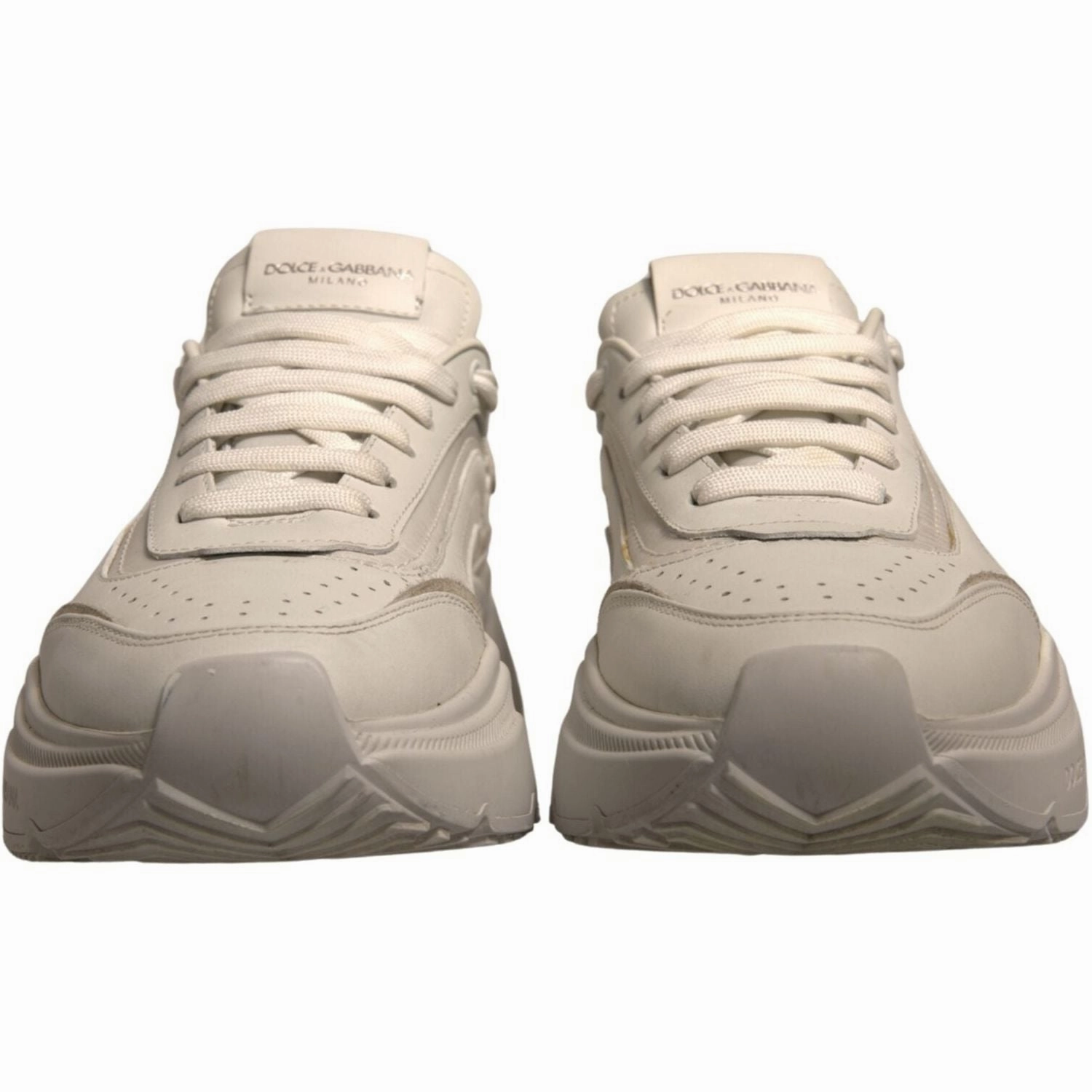 Dolce & Gabbana White Daymaster Leather Low Top Sneakers Shoes New Balance Cross Training Sneakers