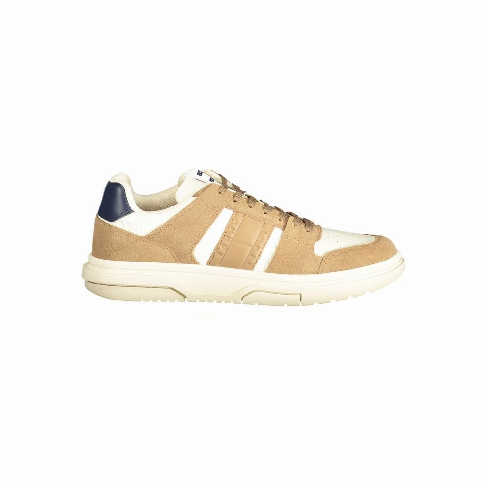 Pants You Can Wear With Shoes Casual Tommy Hilfiger Beige Leather Men Sneaker
