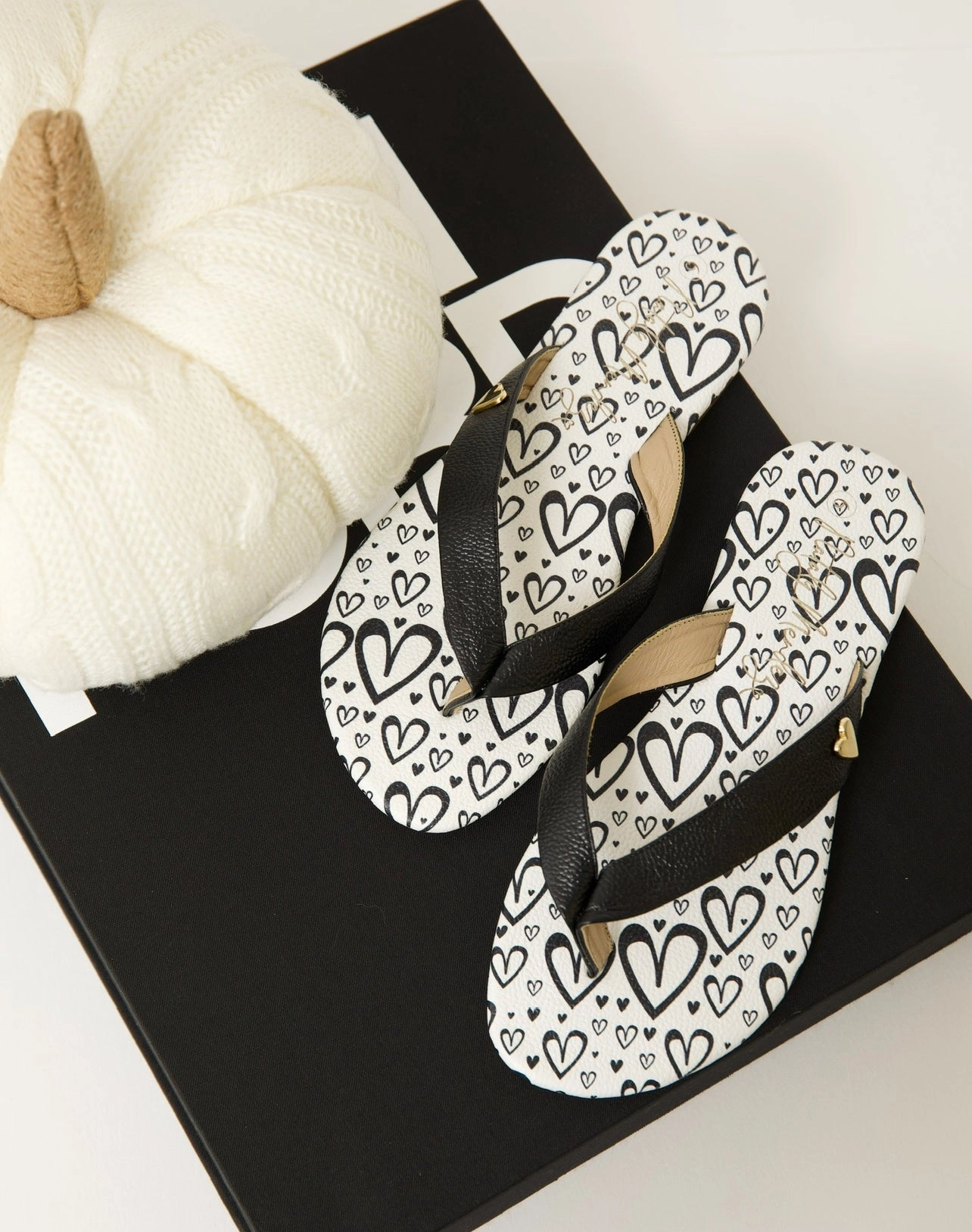 Youth Rainbow Flip Flops Antonella Flats Sandals - Black