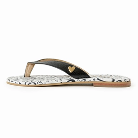 Antonella Flats Sandals - Black Newport Flip Flops
