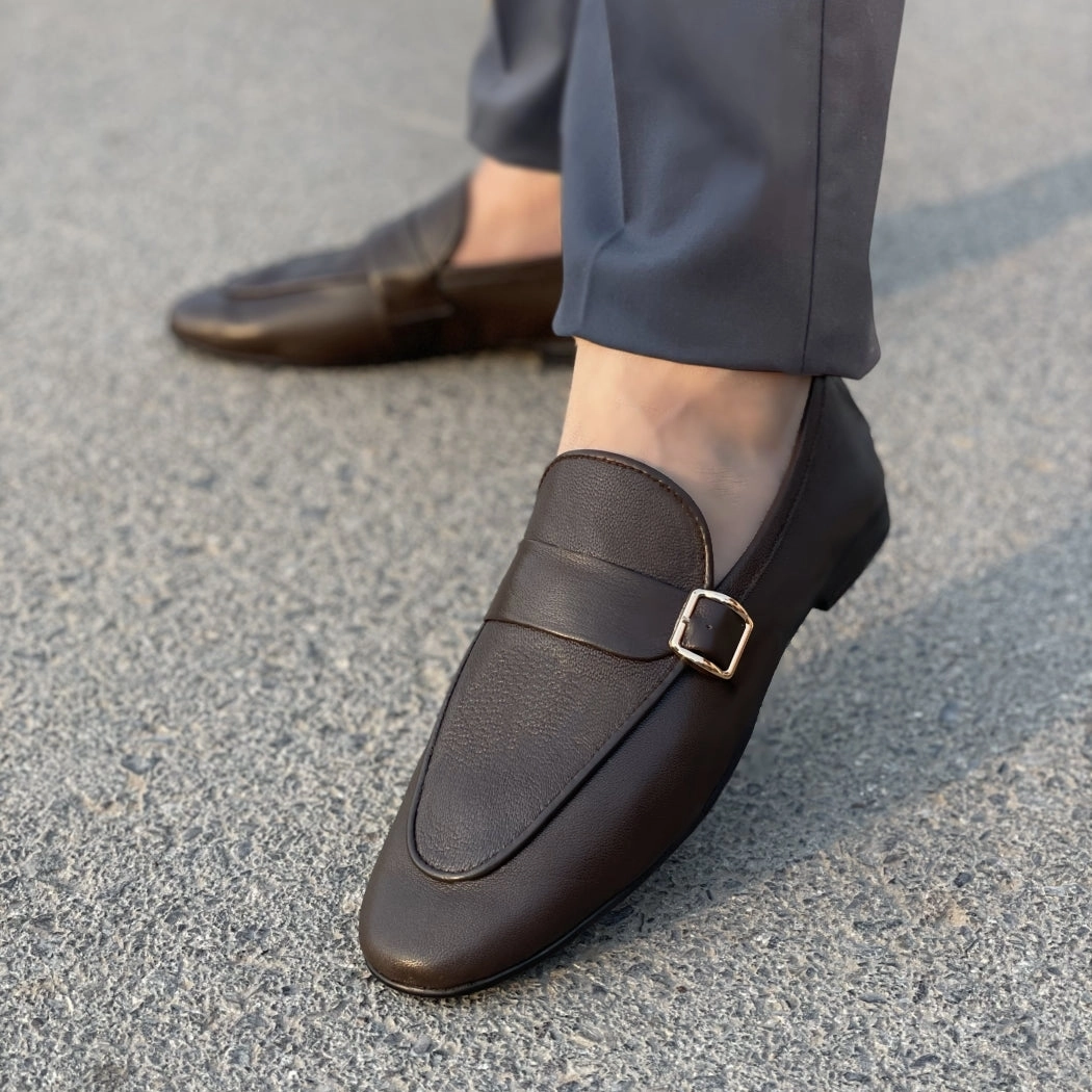 LS Pure Leather Handmade Paragon Shoes LS-933 BR Golf Shoes For Flat Feet