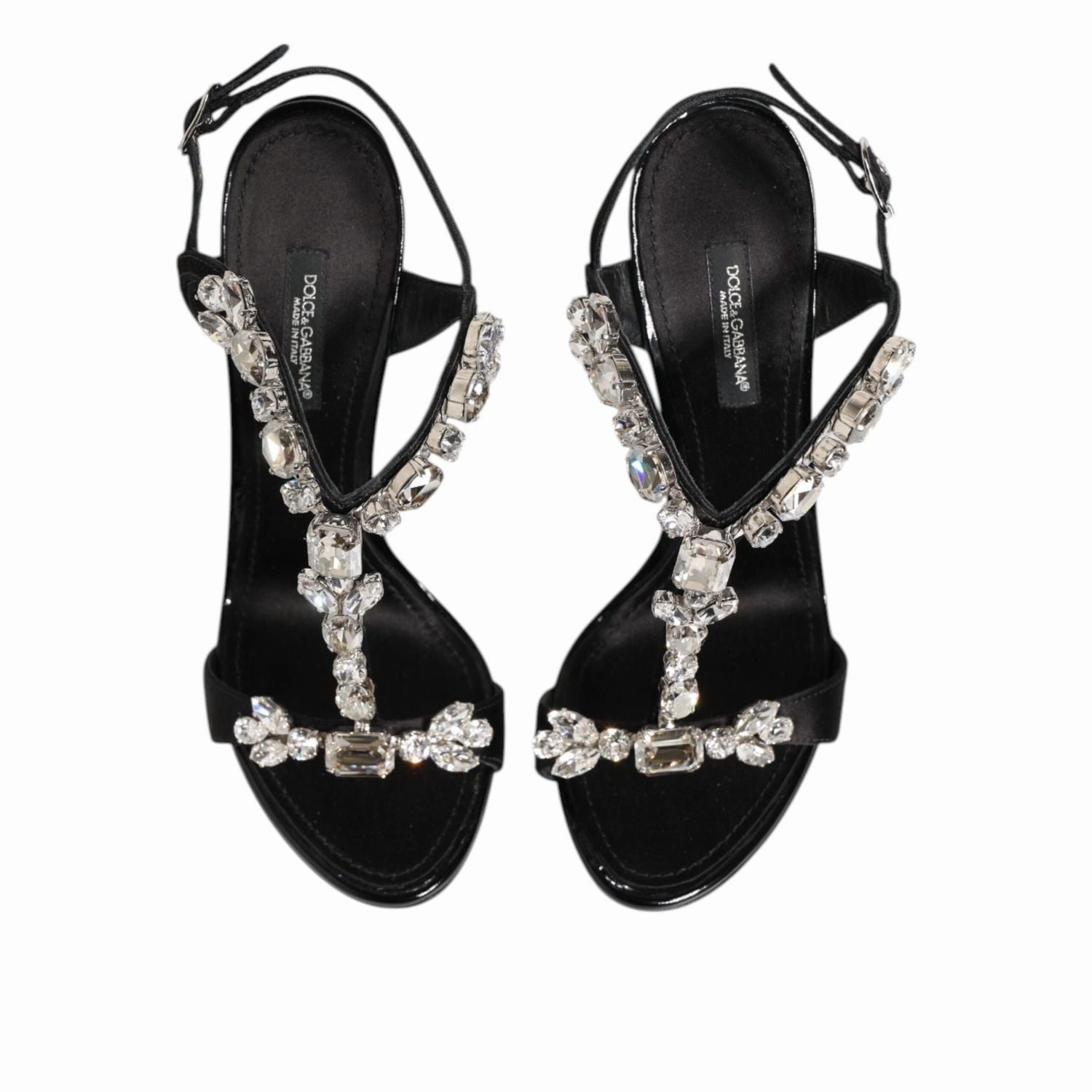 Dolce & Gabbana Black Keira Crystals Heels Sandals Shoes Best Sandals
