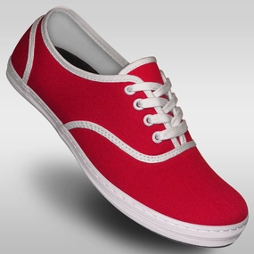 Aris Allen Womens Red & White Classic Canvas Dance Sneaker *Limited Sizes* Sneakers River Phoenix
