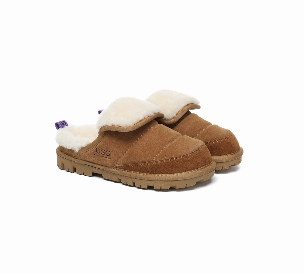 AUSTRALIAN SHEPHERD UGG Slippers Sheepskin Wool Theia Flip Flop Fuzzy Slippers