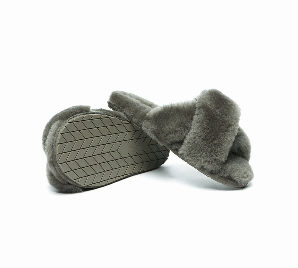 Easy Knit Slippers Pattern AUSTRALIAN SHEPHERD UGG Women Crossover Fluffy Slides Linty Limited Edition