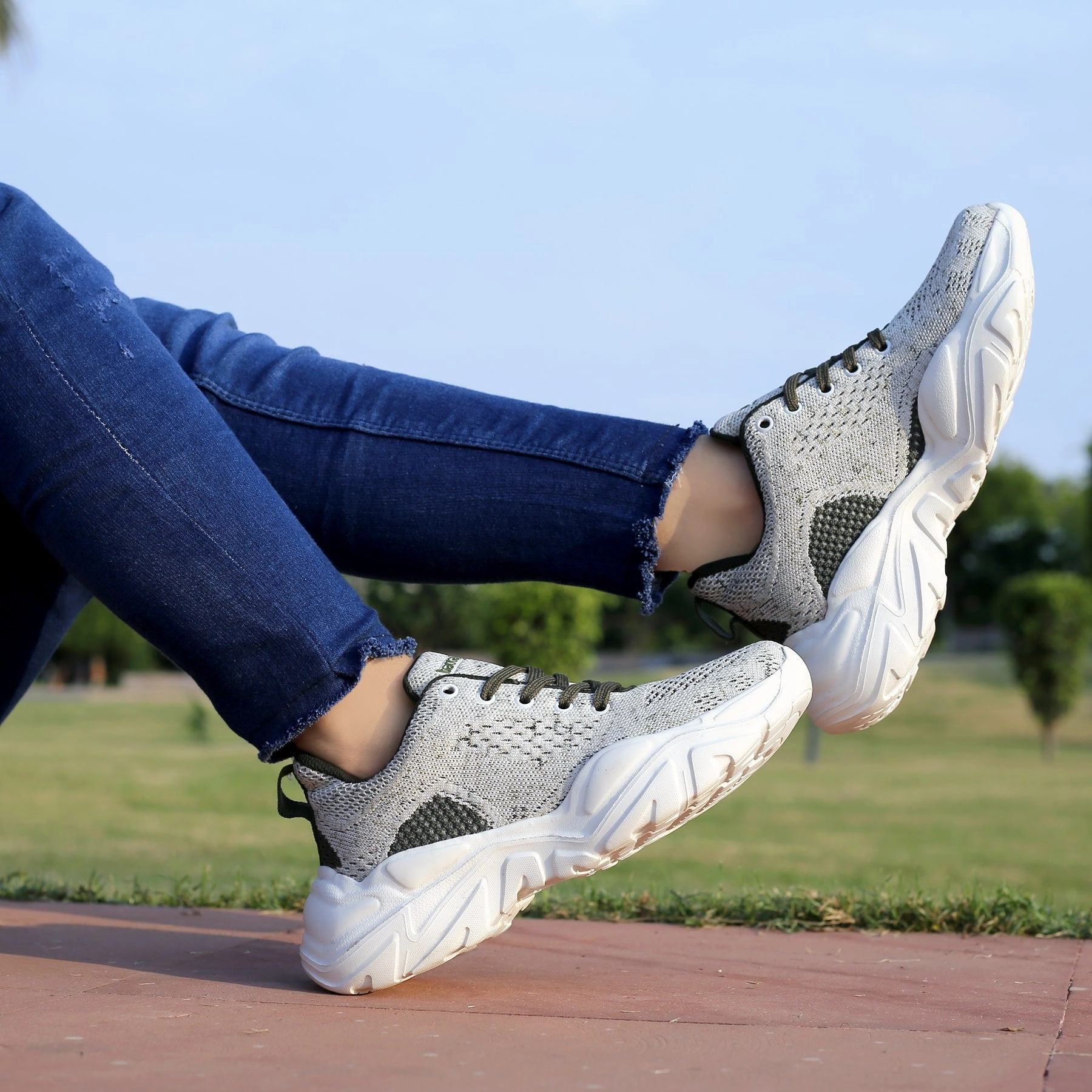 Bacca Bucci Women CHARLOTTE Low-top Platform Fashion Shoes | Street-Wear Knitted Chunky Sneakers Sneakers Platform Jeffrey Campbell