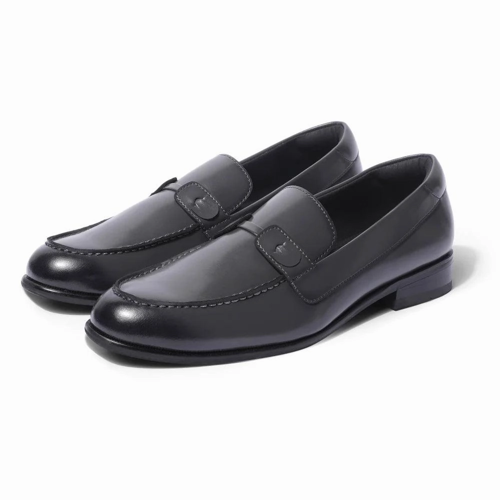Baldwin - Grey Slip On Patterned Loafers