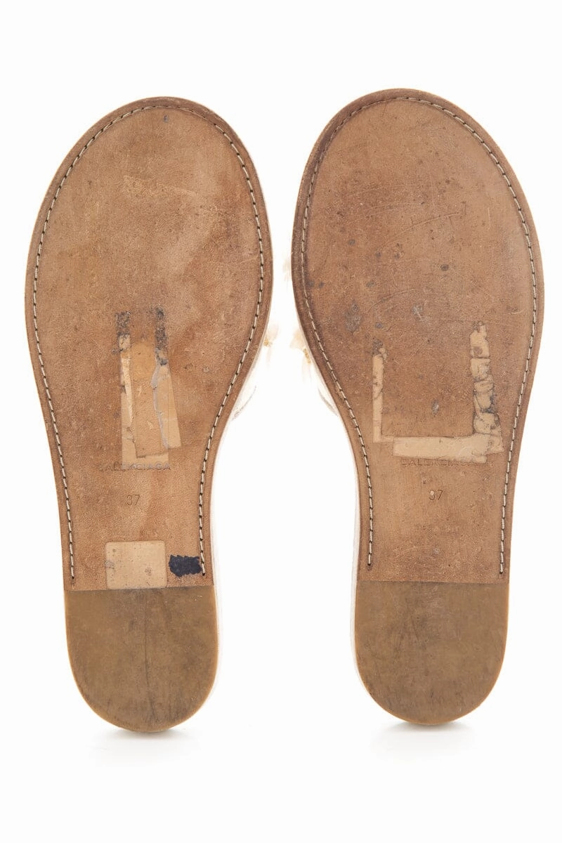 Rick And Morty Slides Balenciaga Sheer Floral Lace White Slipper SZ 37