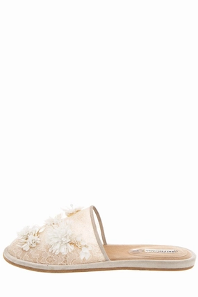 Balenciaga Sheer Floral Lace White Slipper SZ 37 Chomp Stompers Slippers