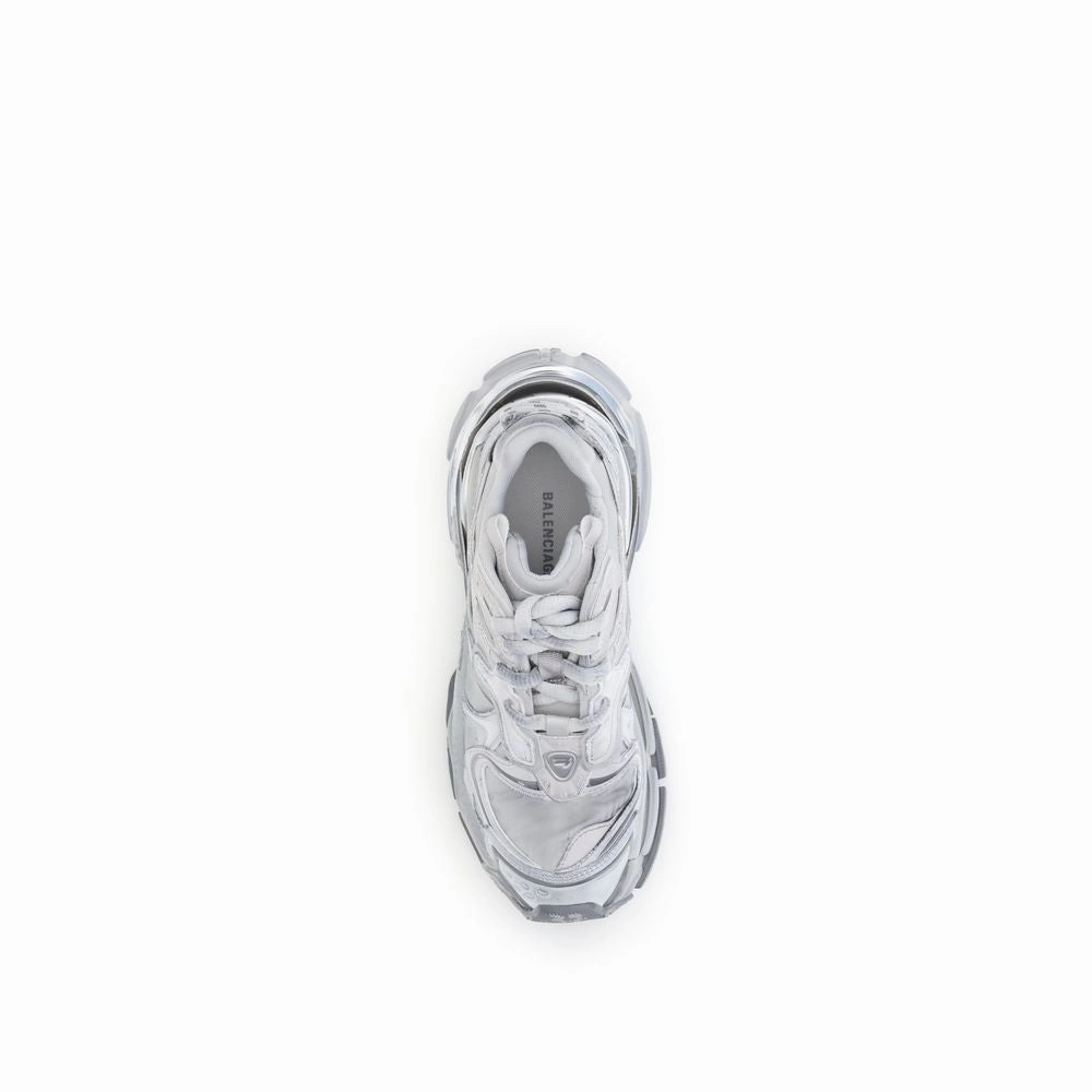 Balenciaga Silver Rubber Athletic Sneakers Ace Sneakers