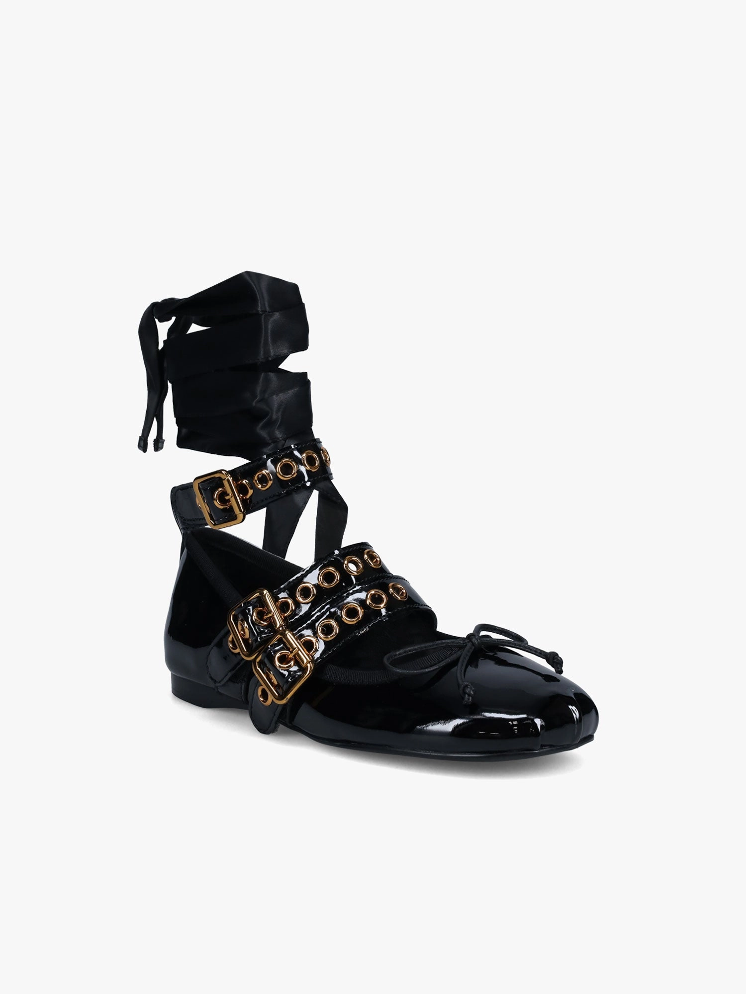 Flat Skate Shoes Ballote Black Gold leather