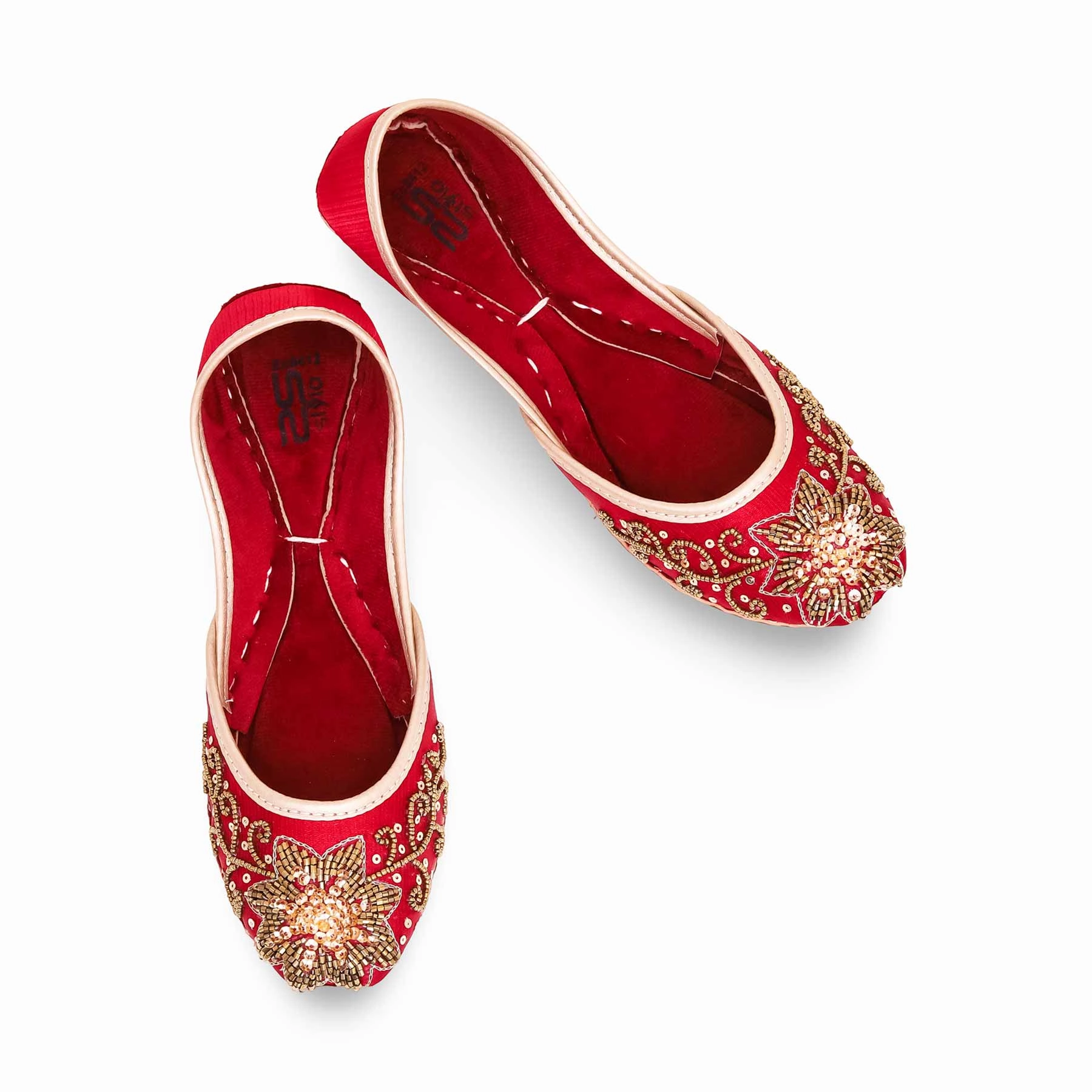 Maroon Fancy Khusa EC8409 Best Flat Shoes For Working Out