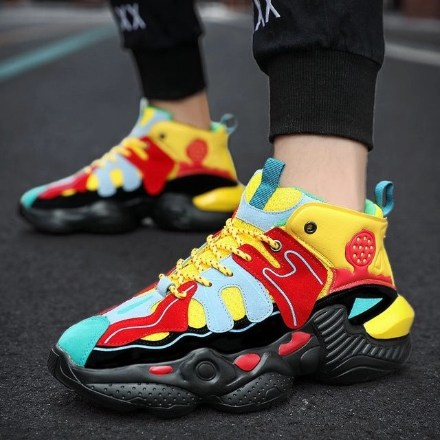 Loafers Albany Colorful Hip Hop Men Chunky Sneakers Casual Dad Shoes High Top Lightweight Sports Fashion Men Shoes Basket Tenis Masculino