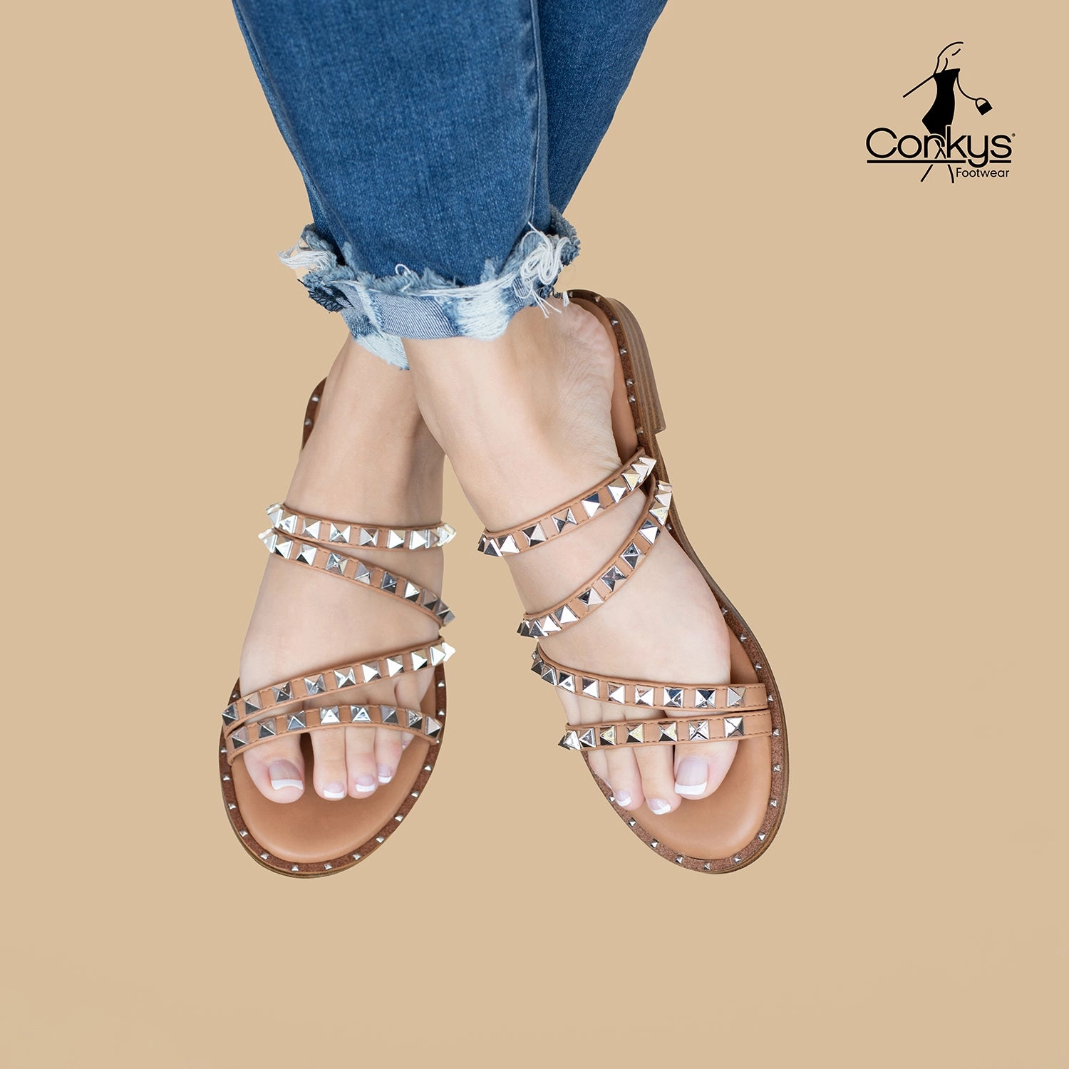 Beach Please Studded Sandals Thong Flip Flop Sandals