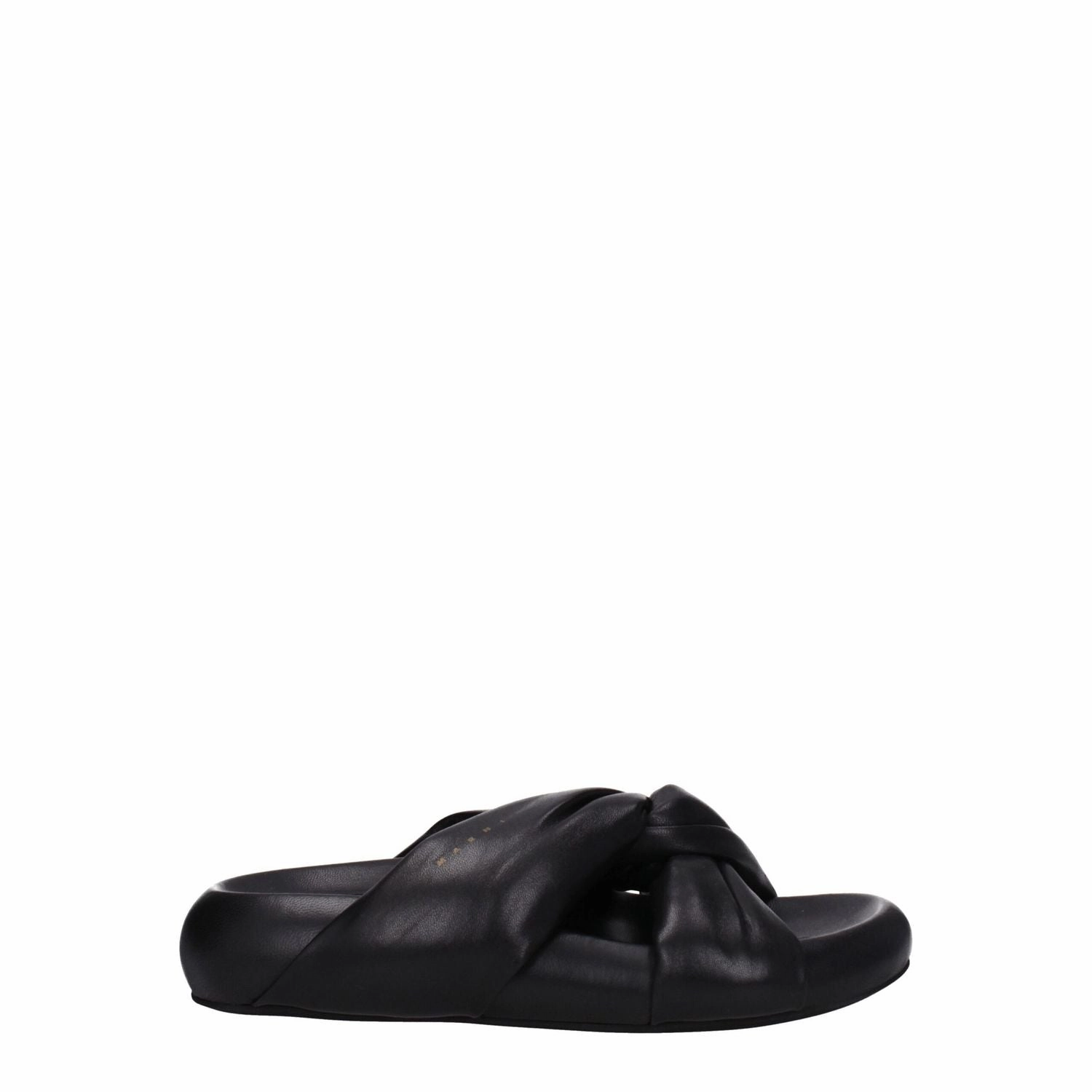 Marni Black Leather Slippers Support House Slippers
