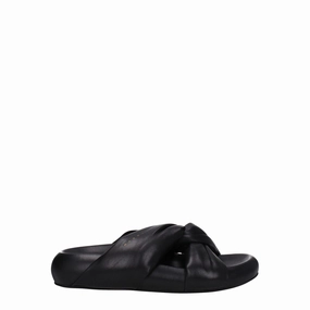 Travel Slippers Marni Black Leather Slippers