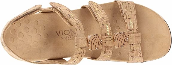Vionic Women Rest Amber Adjustable Backstrap Sandal Ortho Arch Support Gold Cork Boutique Slippers