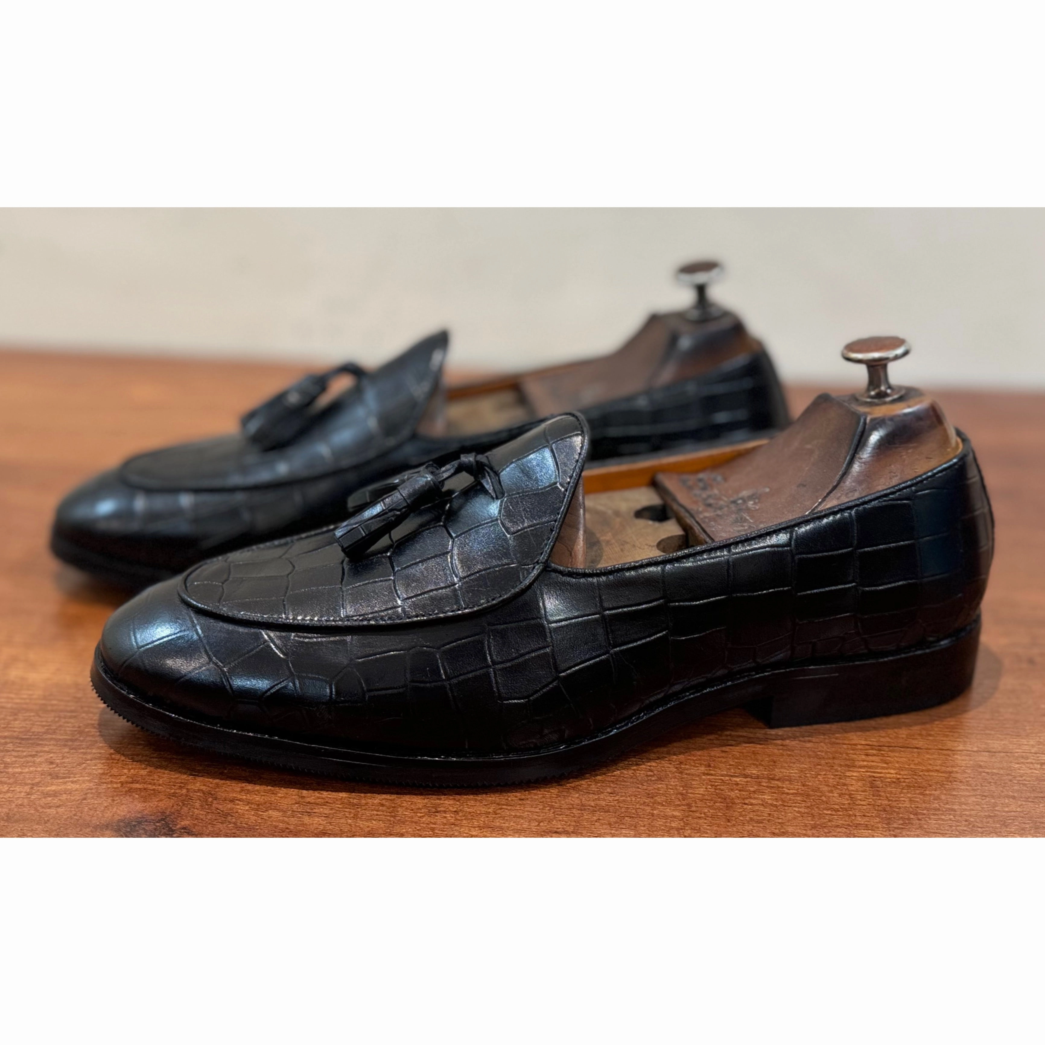 Belgian Loafers Croco Fuzzy Loafers