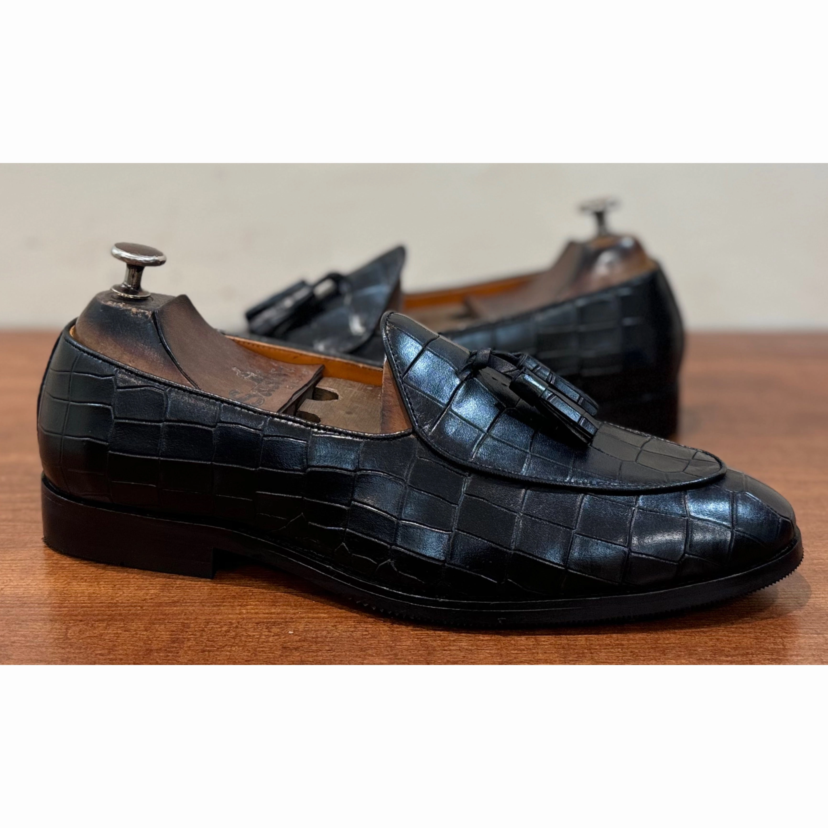 Belgian Loafers Croco Gator Skin Loafers