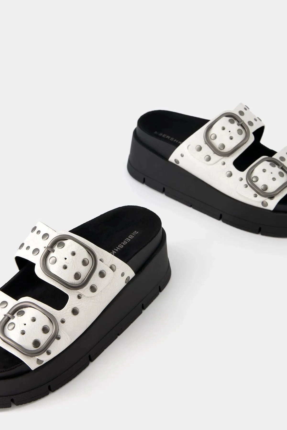 Sandals For Comfort Walking Bershka Women's  Stud Detailed Buckle Platform Sandals