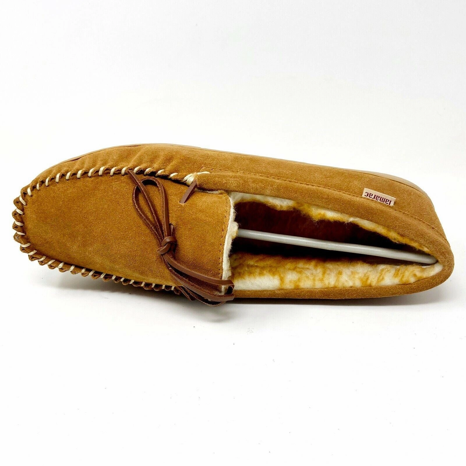 Tamarac Mens Camper Tan Cowhide Moccasin Slip On Comfort Slippers Ostrich Slippers
