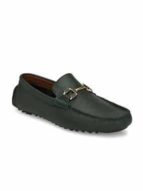 Frame Loafers Bingo Green Loafers with Buckle