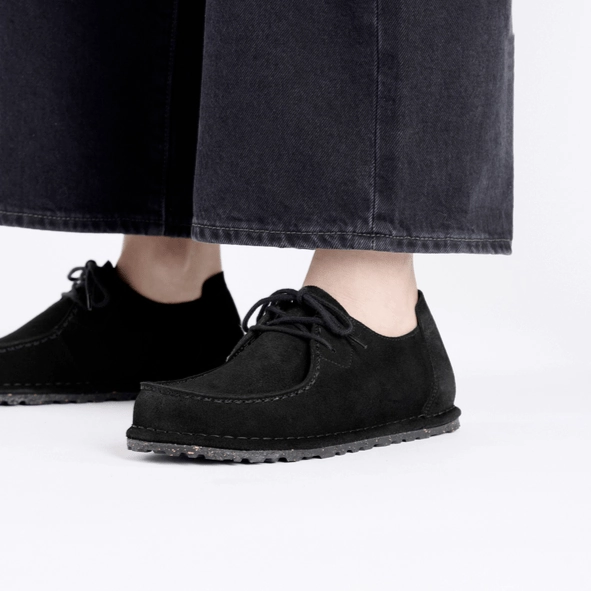 Skateboarding Loafers Birkenstock Utti Lace Suede Leather black Regular