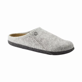 Birkenstock Zermatt Wool Narrow Sandals/Slippers - Light Grey Slide Footwear