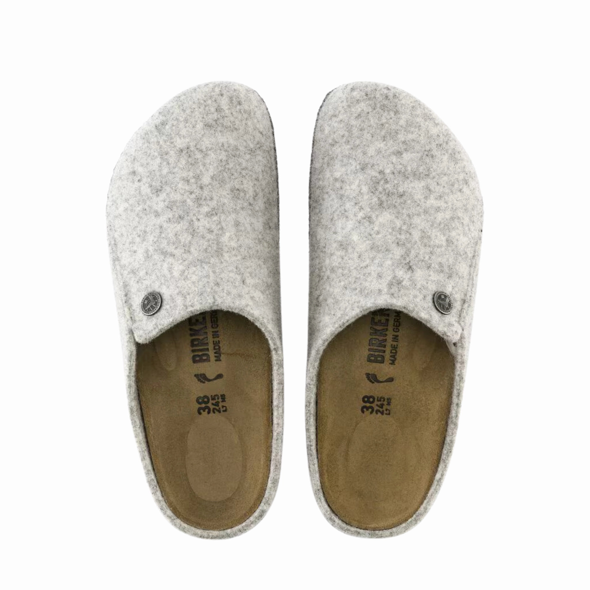 Bedrukte Slippers Birkenstock Zermatt Wool Narrow Sandals/Slippers - Light Grey